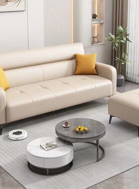 小户型双沙人发两用客厅现简约代轻奶油风奢出租房公寓民tb-81950