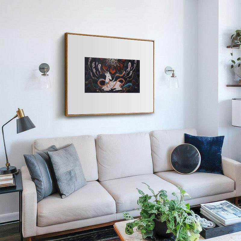 一鹿平安寓新中式敦煌无品牌/九色鹿室意装饰画典创意客厅餐古厅