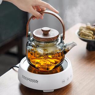 围耐炉煮茶玻璃祥和壶家煮茶器茶具套装玻璃高温用电陶炉泡茶壶蒸