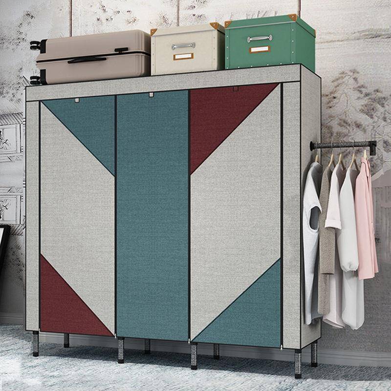 简易布衣柜衣柜钢管粗固加加厚IEI组装加家用卧室布艺收纳挂衣架