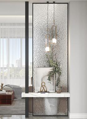 HWX门玄关水隔纹玻进璃屏风断简台约现代客厅遮挡入户洗手隔断墙