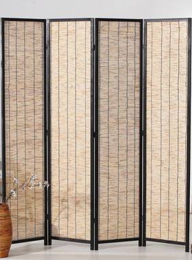 2I新中式木苇屏风隔断墙客厅折叠移动复旧古做酒芦店餐实厅玄GQY
