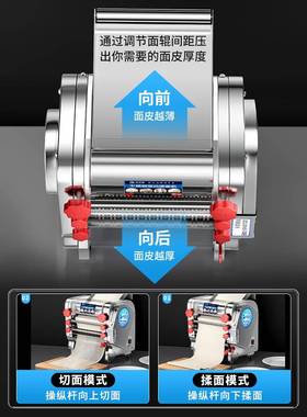 新款家用商用不锈钢多能压面机电动功揉和机擀面面皮面PQK面条机
