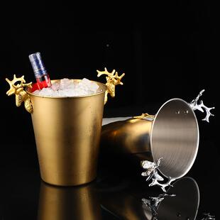 粒创头冰鹿桶酒吧KT意V不锈钢冰桶保温冰桶大容量香BMT 0166槟冰