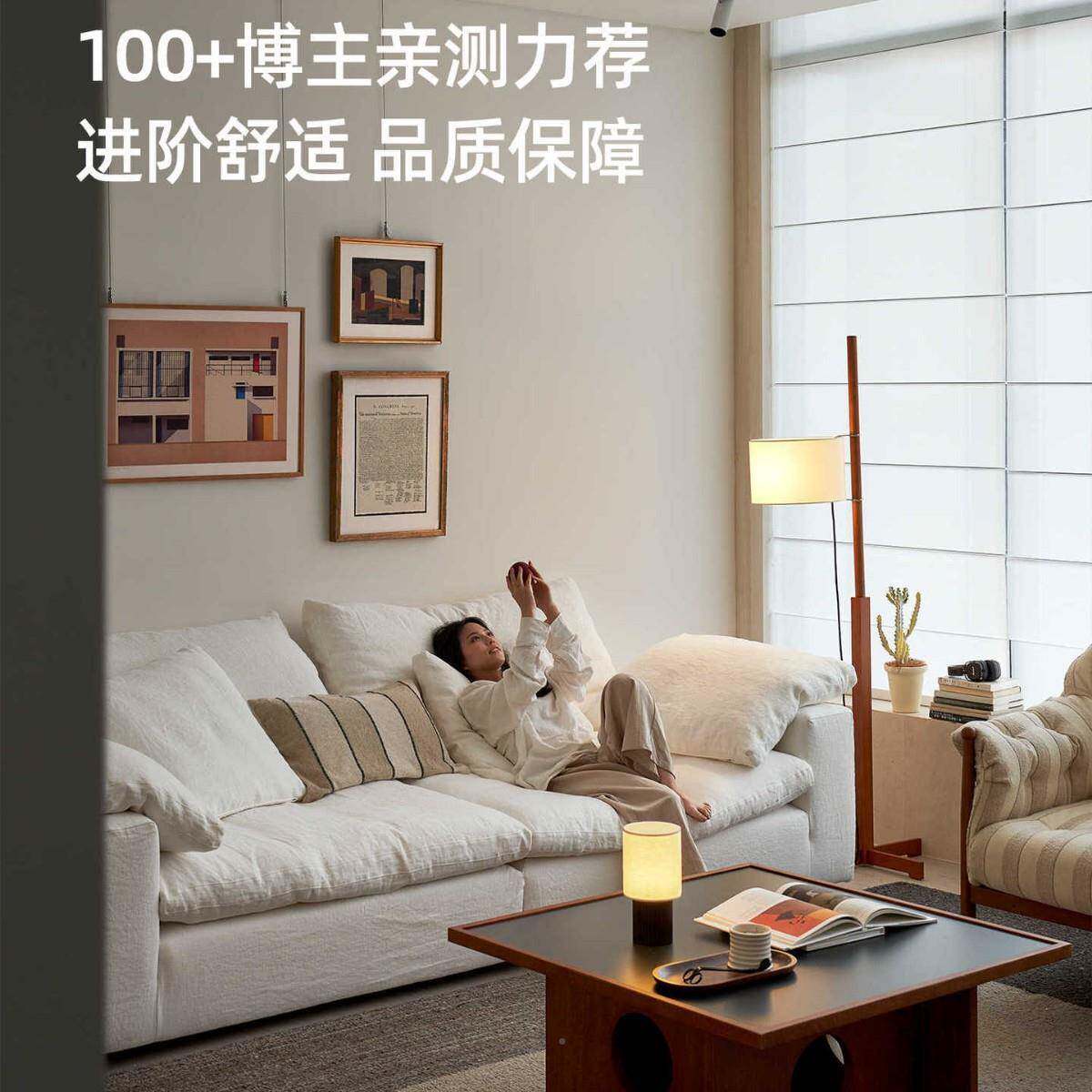 意简式简沙发亚麻布奶艺客厅自YSJJ08极然风羽绒油现代约设计实木