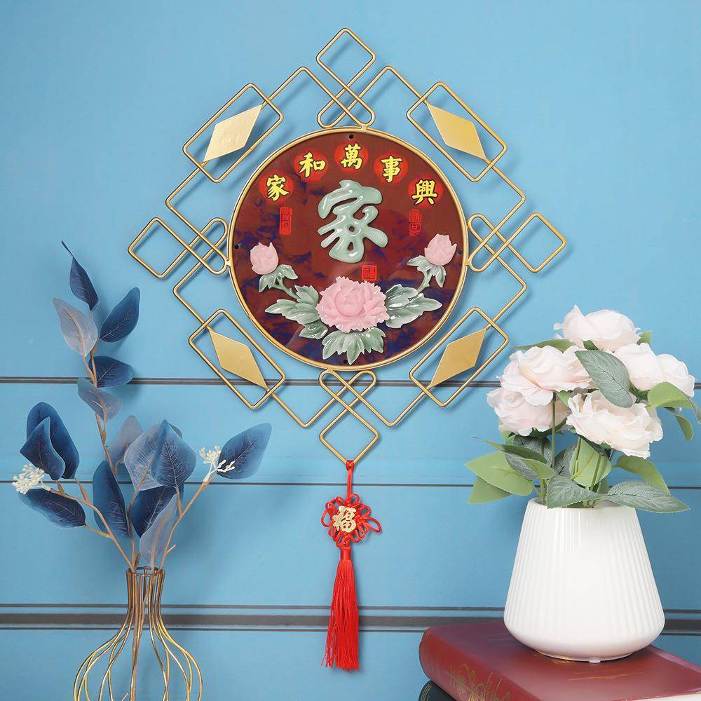 饰新中式壁挂挂装饰YAF005+Y国潮风厅景餐点装镜子入户门玄关过道