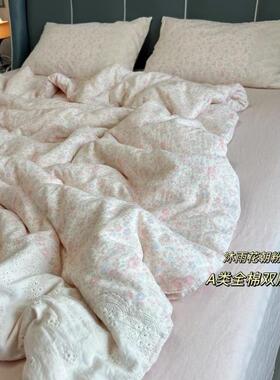 A母级全棉法蕾式丝花边纯棉类双层纱四件套学生宿舍三件套床CJO婴