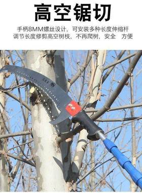 高枝长加厚伸德国质伸品缩多功能园林不缩锈钢高SOF空树枝加果树