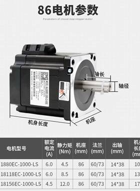 美康2HSS858数显驱.动器37450配8环6闭两相步进电机45Nm/8杰.5Nm/