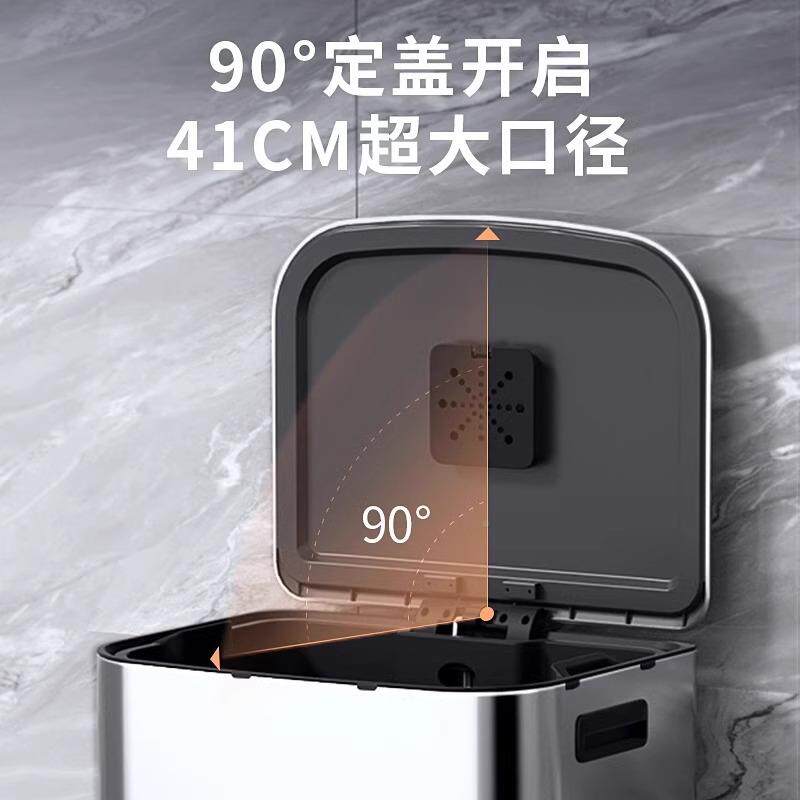 厨房大号容量不锈垃圾桶家钢用颜值客厅脚无品牌/踩带盖商0用225