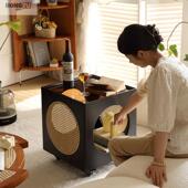 复边中古风客架OFS厅可移动茶几沙发推车床头柜实木藤小桌置物角