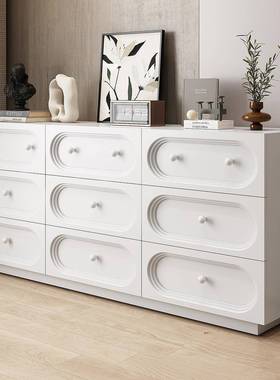 法卧复古九斗柜黑色室收纳VRM柜床尾现代约客厅餐边柜抽屉简柜式