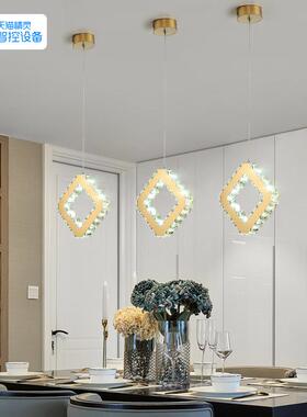 代简约卧室头吊灯长LM88087D线网红轻床奢水晶吊创意现个灯性吧台