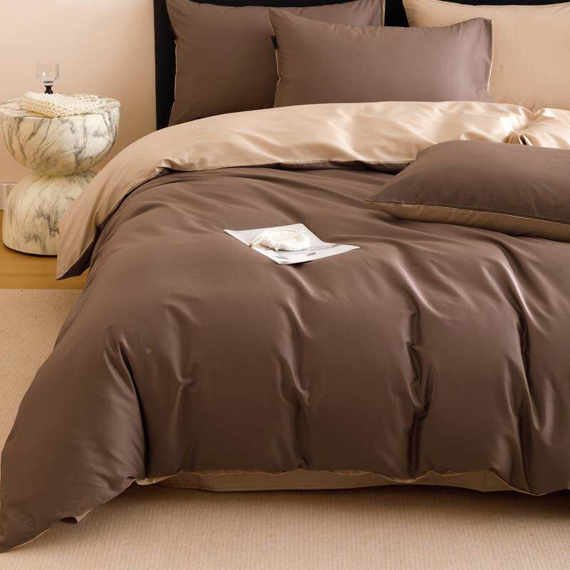 轻奢绒100S四长棉单HWP件套全棉纯棉贡缎床被套床笠酒店床上用品