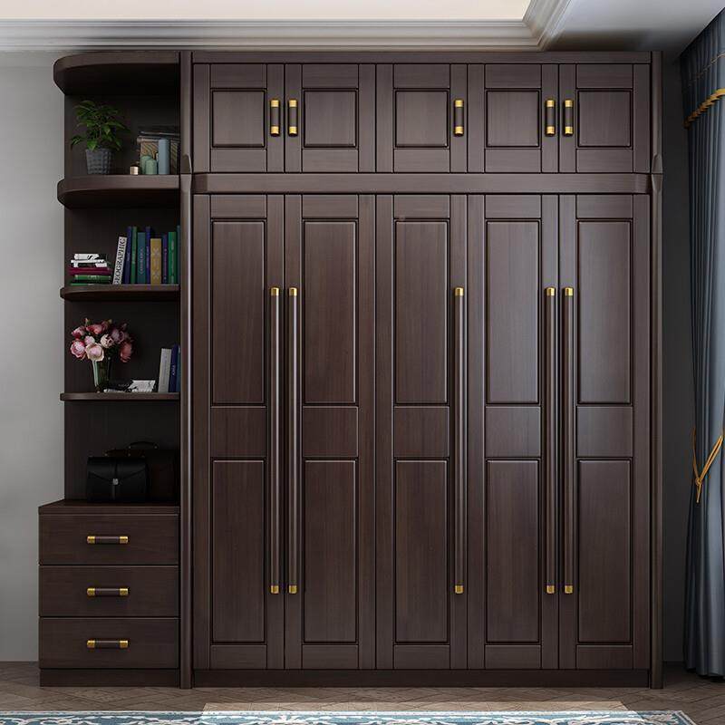 实木衣UAH衣新中式实木衣柜橱卧室家用五六开门组合现代柜四简约