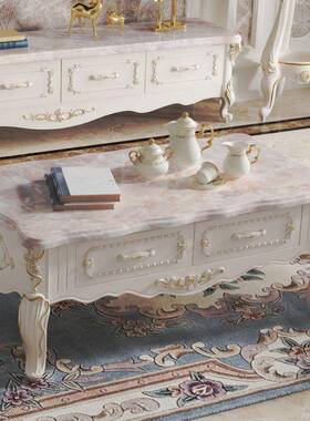 欧式茶几仿理TJZ石客厅小户视型实木茶几柜现代简约茶几电大组合