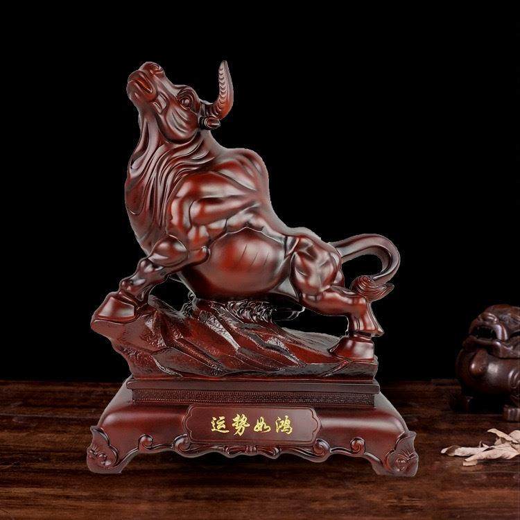 公新式创牛QRA意树脂工艺品摆件家居客厅电视柜书柜酒柜办室装中