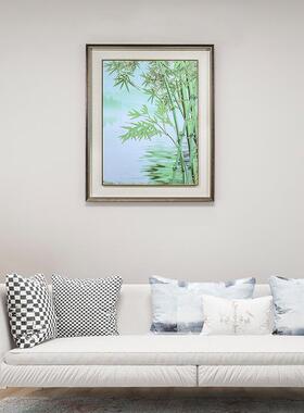 竹报平安新中壁画室茶书房挂画玄关子装饰画节ZH022节高升竹铜式