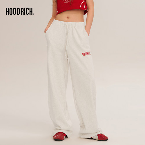 HOODRICH十字架字母刺绣针织裤春季潮牌宽松休闲百搭运动长裤女款