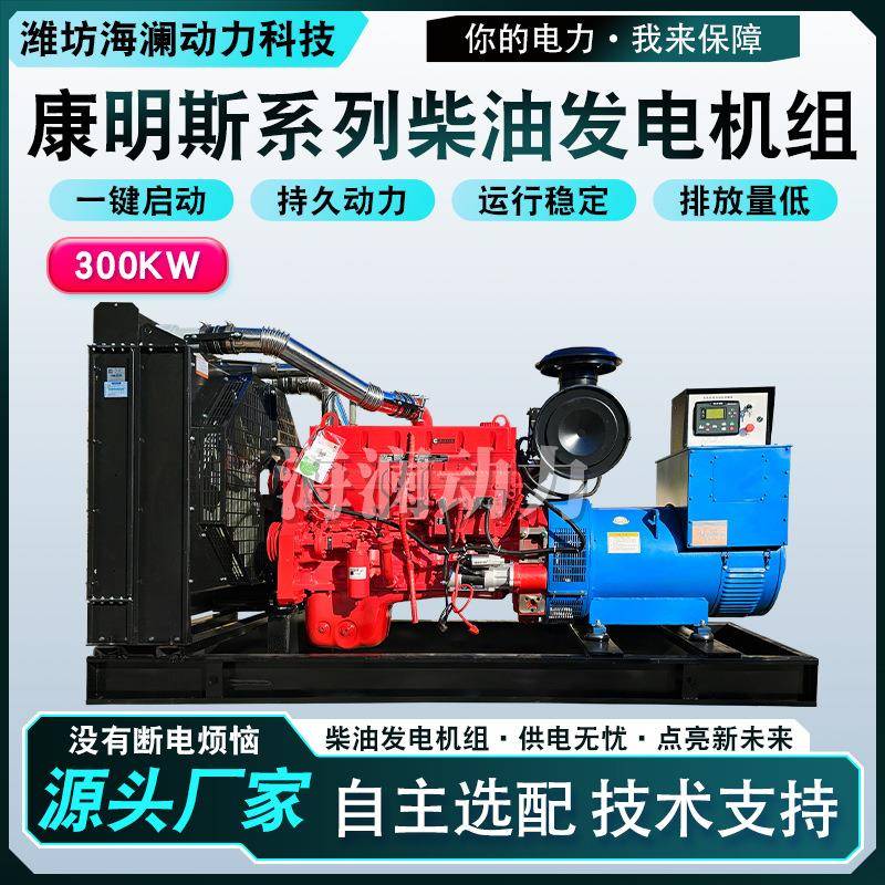 玉柴300kw柴油发电机组酒店商铺备用电源学校宾馆冷库移动发电