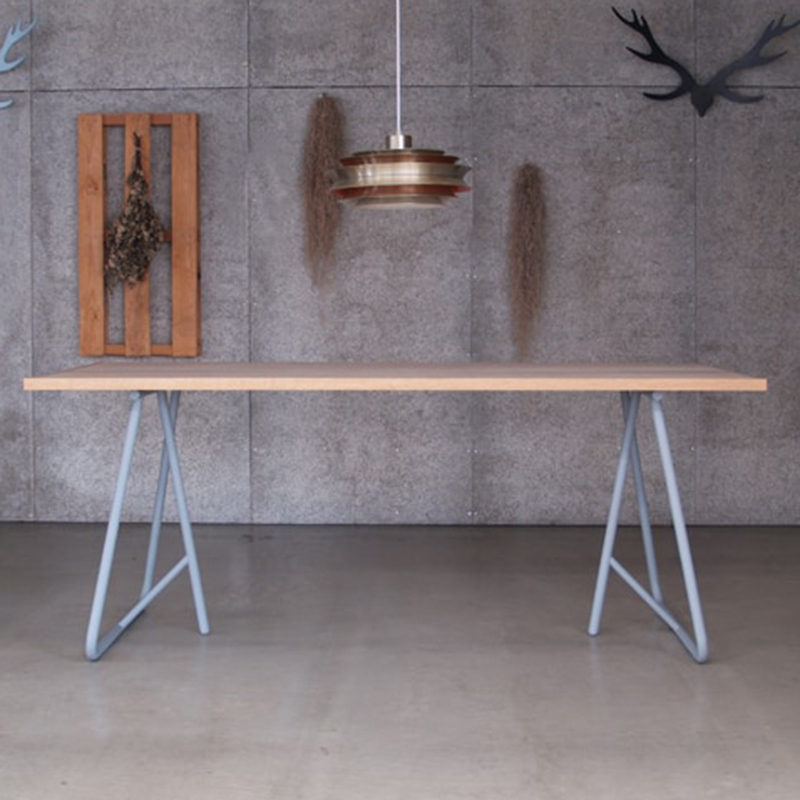 美式长条桌办公桌会议桌长桌工业风办公室实木桌椅组合商务洽谈桌