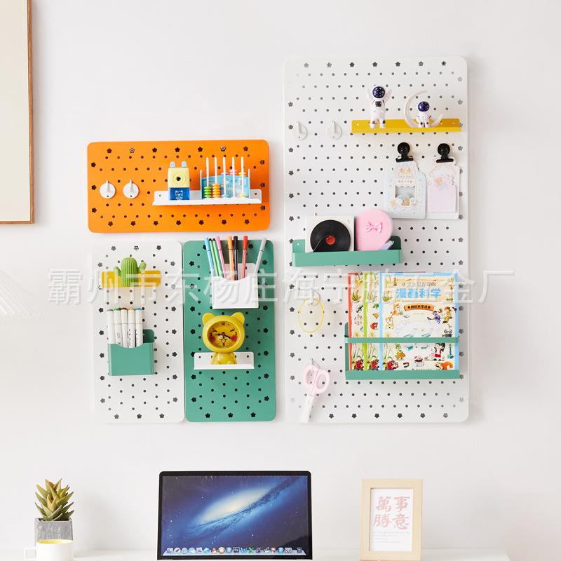 EAQ洞洞板打孔客置物架收纳厅厨房卧板室免隔墙壁壁挂墙上置物架