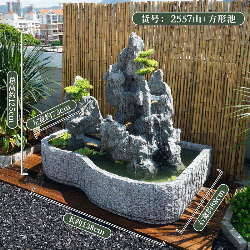 鱼池造景公司堂喷泉摆件庭院布置外花园装饰阳台柯咖童墅大假别山