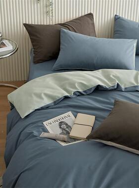 高笠端100s全棉毛四件套纯色长绒棉贡秋LY220903冬季缎保磨暖床款