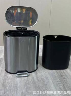 高品质颜值不锈钢脚踏带脚踩垃圾用桶生卫间厕所家厨UDN-T5房客厅