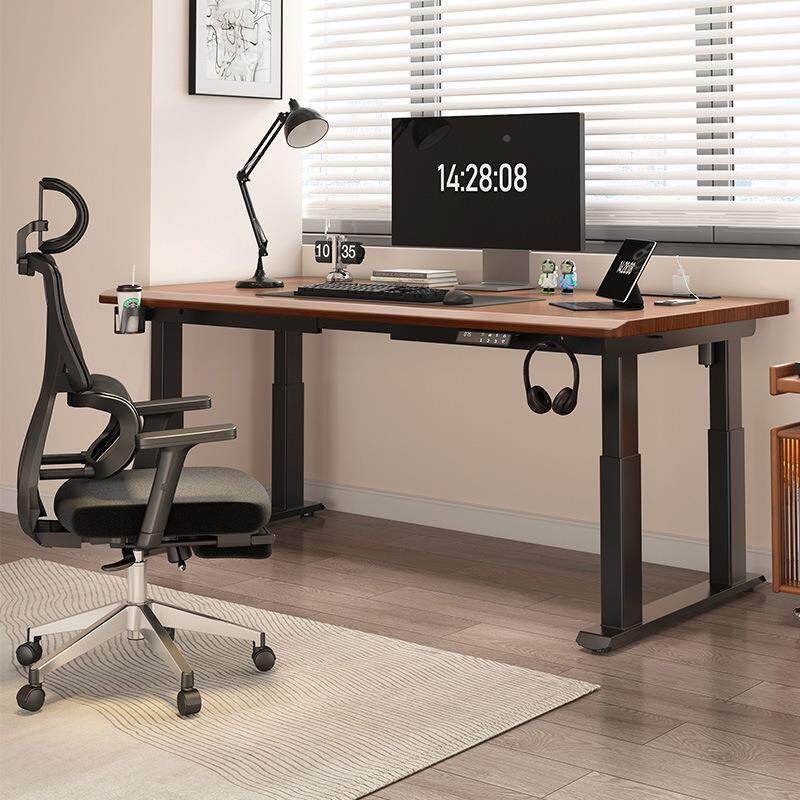 木柱电动升降桌四立柱双电机四立脑桌家电用书桌智能自动电竞实办