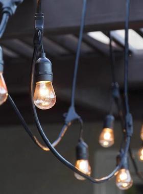 亚马逊S14灯太阳能灯串外防户水球跑泡MRM串灯圣诞氛围装饰庭院马