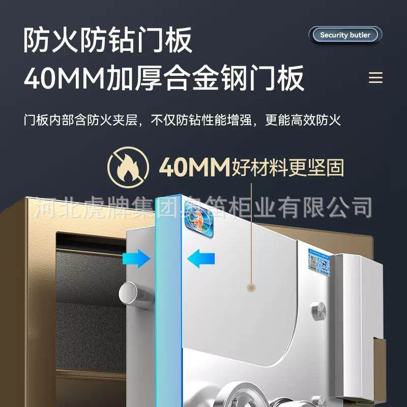 虎保险箱办家牌用大型防火柜智能纹防盗公室指保险柜电子保800险