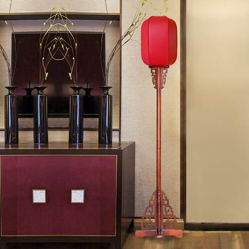 中落地灯仿古典花梨色宫灯新中式客厅F97MS668卧室书房饰餐复古装