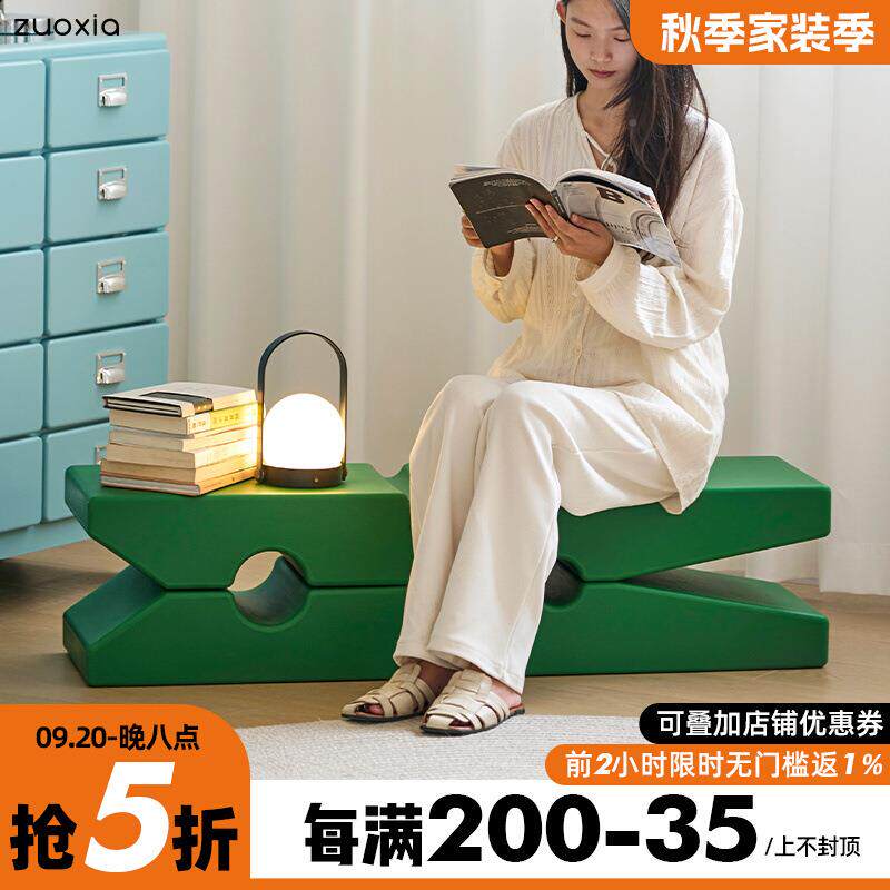 左夹子长凳网红塑料矮凳创意茶几长条夹下子用小板凳现代简约儿童