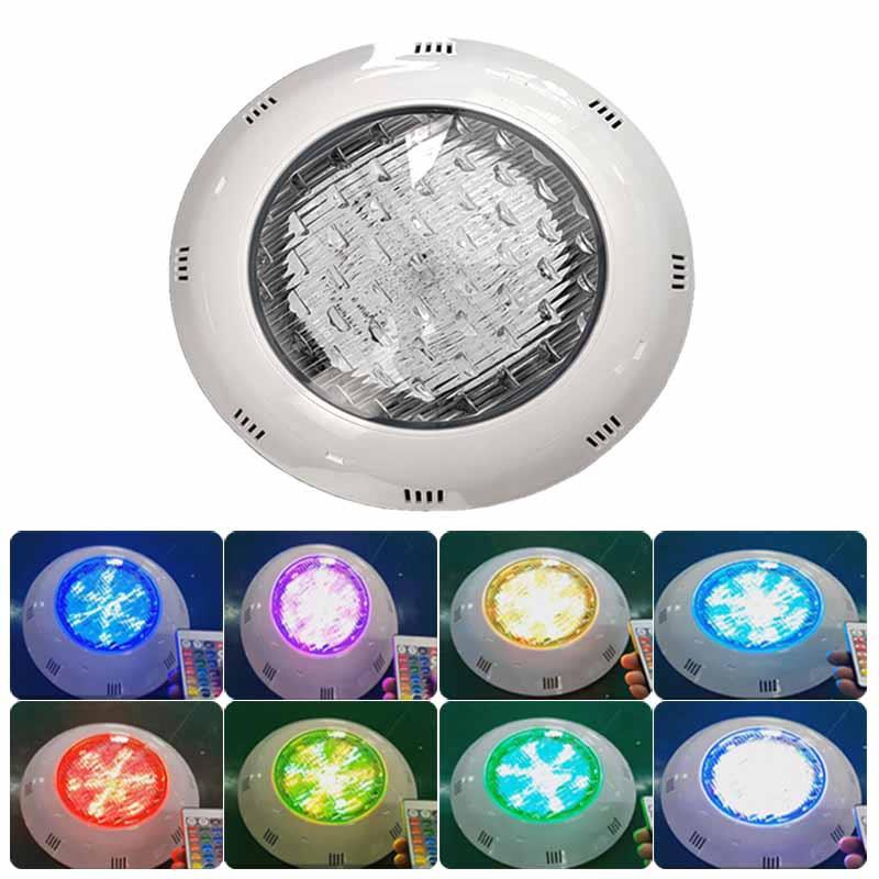 ABS塑七彩无线射频池灯6w水池灯鱼缸水景款灯24泳w水底JDC-YCD-胶