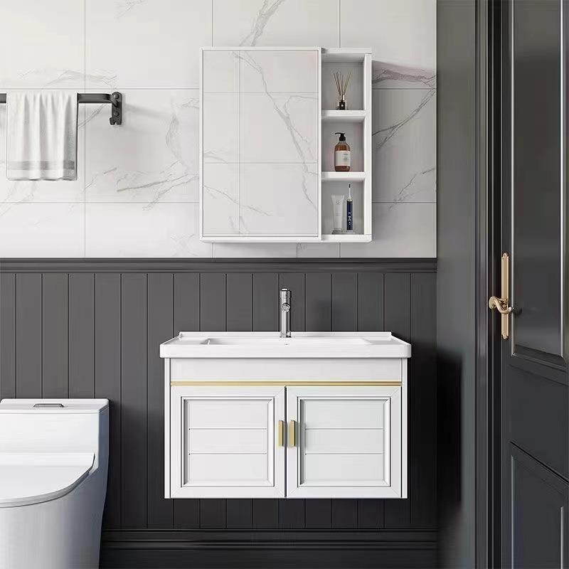 浴柜组合简约室小户型洗脸池体陶瓷间盆一卫535生洗漱台镜柜跨境