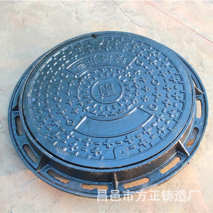 球墨铸铁圆井盖504市政道路铁球铸铁井形盖700雨墨水铸方井盖