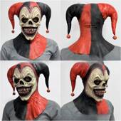 25年万圣节搞笑小丑面具绿发红鼻子乳胶头套杰克面具joker mask