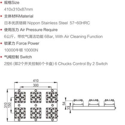 厂家HR-05007现货eroa/卡R快速定位6头多w工位盘D100CNC气3动卡盘