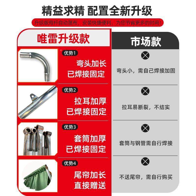 渣电环动篷布全甩杆套自动盖布一整土套杆式配件自BIY卸车货车保
