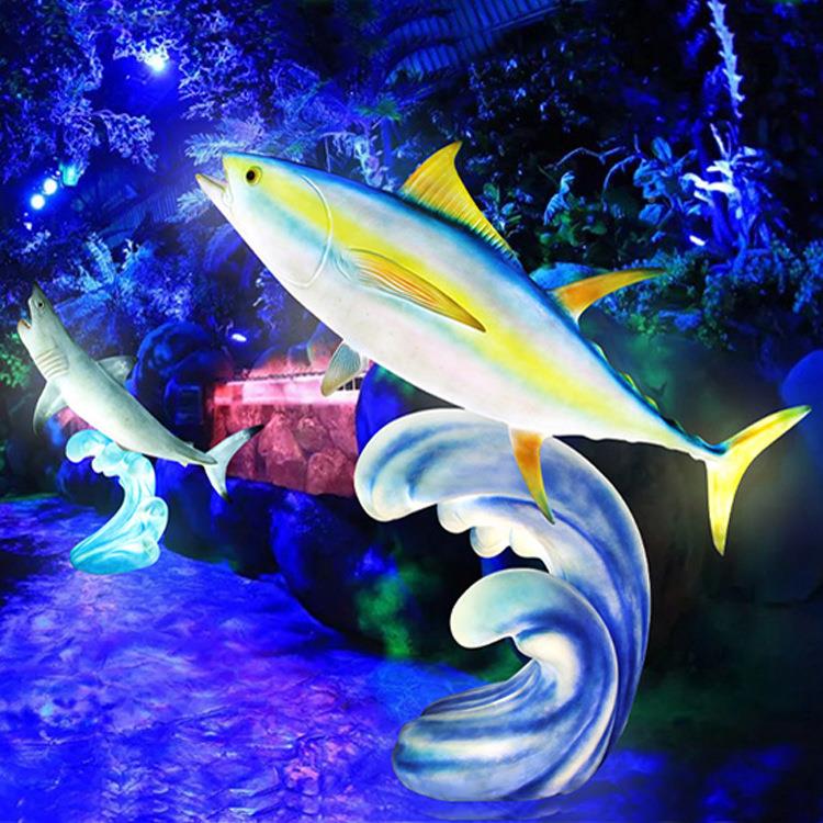 发海FZHYBJ洋生物模型海豚瑚摆件悬灯光节仿光真鱼海马雕塑餐厅挂
