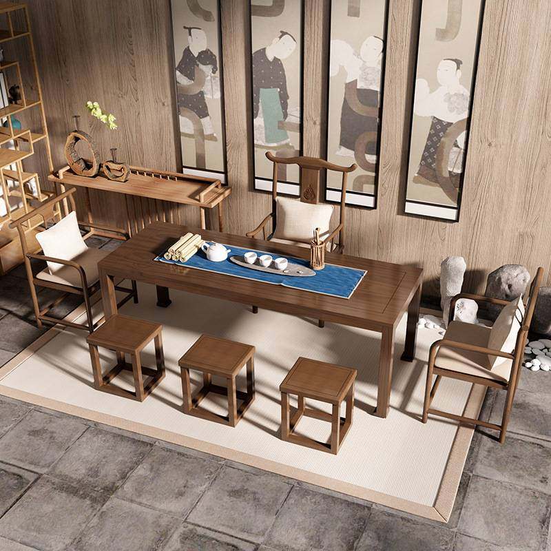 新中式实木家用客厅茶桌椅组合 多人位公司待客泡茶桌 长方形茶桌,玩具/童车/益智/积木/模型,垂直悬浮玩具,淘宝优惠券,粉丝福利购,淘宝优惠卷