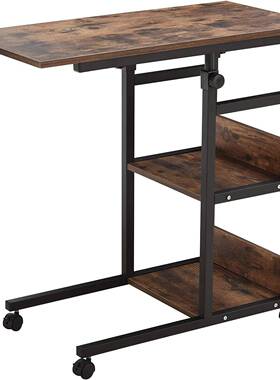 简约落地床头多床边学习桌卧式移书可61461动床上书桌功能床边升