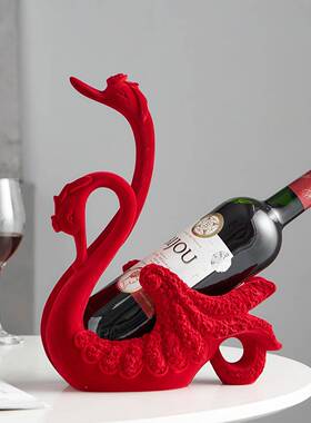 创意精致轻红酒架SHBB1703天奢摆鹅摆件餐桌酒柜客厅饰树装脂件