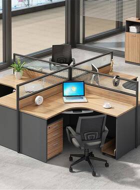 成都职员工座作桌组合简约现代椅屏风隔断卡2办电脑桌子LKK4人公