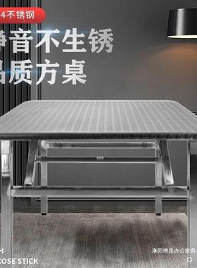 特厚00不锈钢用折叠正租方形桌家用商出房学校工地方便易收纳