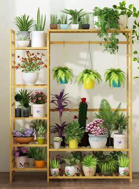 楠竹柜式花架子置物架层多IZX加大室内绿阳客厅萝吊兰花盆架装饰