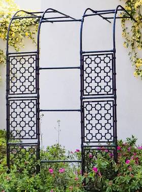 屏风拱门花架葡萄子户外院庭架月花园季爬藤架拱形支架89110防锈