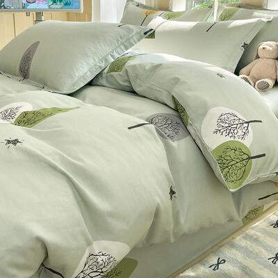 小清新纯0被套单件棉110全棉绿色单人被罩50x200x230LT-BT202宿舍