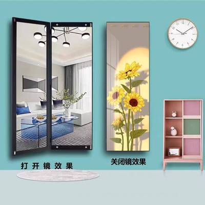 藏艺术舞蹈镜子隐形全身折叠试衣悬挂隐壁挂式穿镜镜RTA衣镜